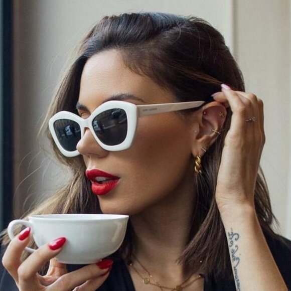 NWT SAINT LAURENT IVORY WOMEN SUNGLASSES - Picture 1 of 4